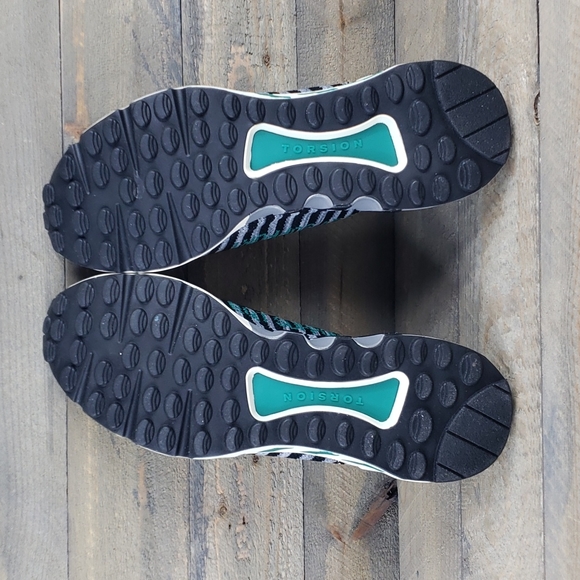 adidas Men's EQT Support SK Originals Primeknit Slip Ons Black Green Grey - Picture 7 of 11